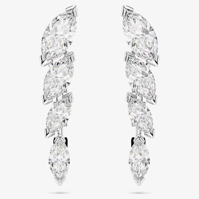 Swarovski Mesmera Rhodium Plated Marquise Cut Stud Earrings 5748007
