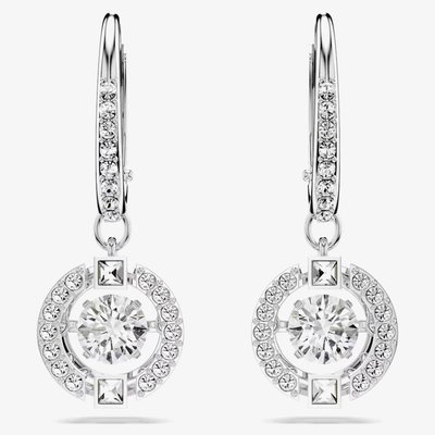 Swarovski Sparkling Dance White Crystal Dropper Earrings