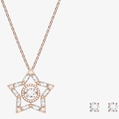Swarovski Stella Rose Gold Tone Plated Crystal Jewellery Set
