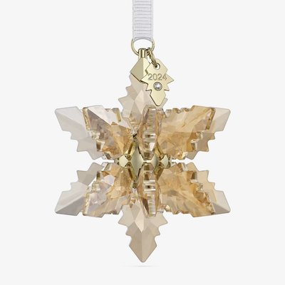 Swarovski Annual Edition Gold Tone 3D Festive Snowflake 2024 Ornament