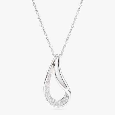 Swarovski Classica Sterling Silver Twisted Teardrop Pendant 5740344