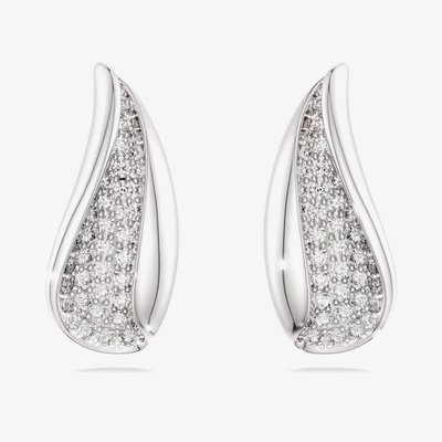 Swarovski Classica Sterling Silver Twisted Teardrop Stud Earrings 5745016