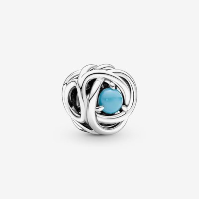 PANDORA Silver December Birthstone Eternity Circle Charm
