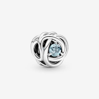 PANDORA Silver March Birthstone Eternity Circle Charm