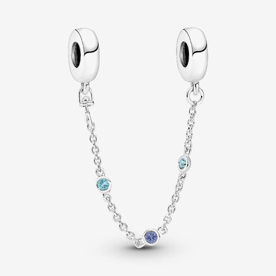 PANDORA Silver Triple Blue Stone Safety Chain