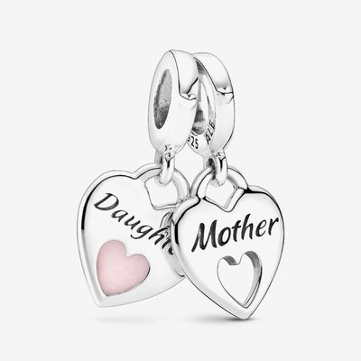 PANDORA Silver Mother Daughter Split Dangle Charm