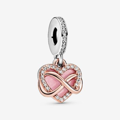 PANDORA Two Tone Cubic Zirconia Infinity Heart Charm