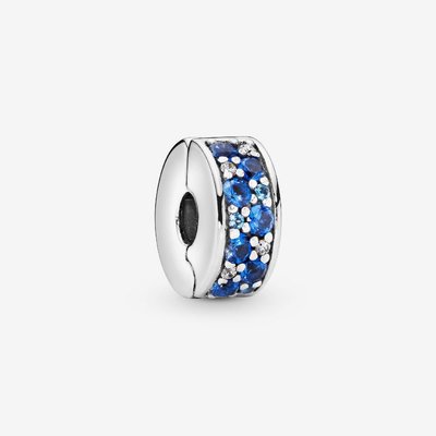 PANDORA Silver Blue Pave Clip Charm