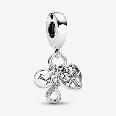 PANDORA Silver Family Triple Infinity Dangle Charm