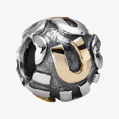 PANDORA Two Tone Letter U Charm