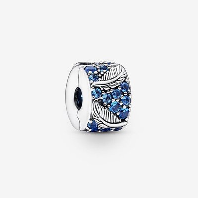 PANDORA Curved Feather Pavé Clip Charm