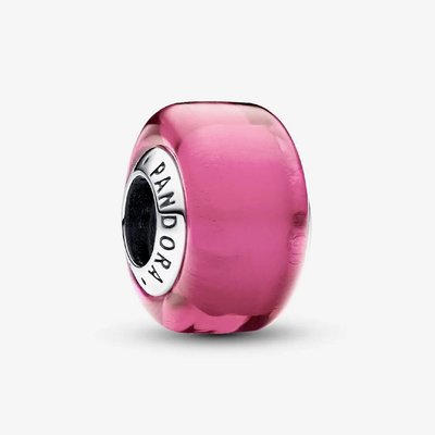 PANDORA Sterling Silver Pink Mini Murano Glass Charm