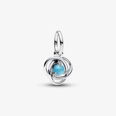 PANDORA Sterling Silver Blue Cubic Zirconia December Birthstone Charm