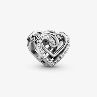 PANDORA Sparkling Entwined Hearts Charm
