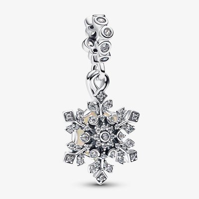 PANDORA Opalescent Snowflake Double Dangle Charm