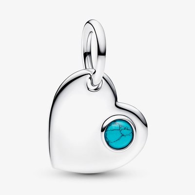 PANDORA December Birthstone Heart Dangle Charm