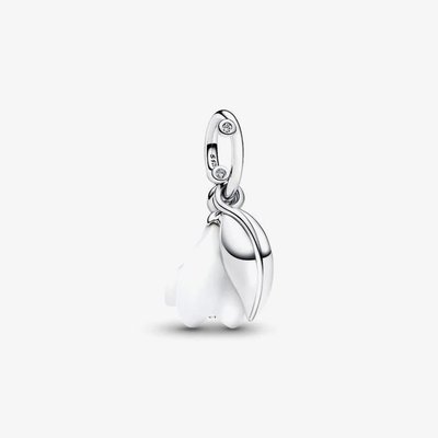 PANDORA Silver Snowdrop Flower Dangle Charm