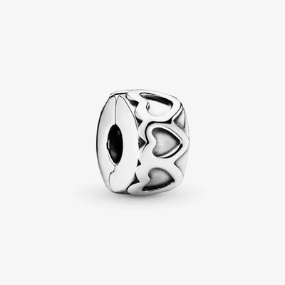 PANDORA Silver Band Of Hearts Clip Charm