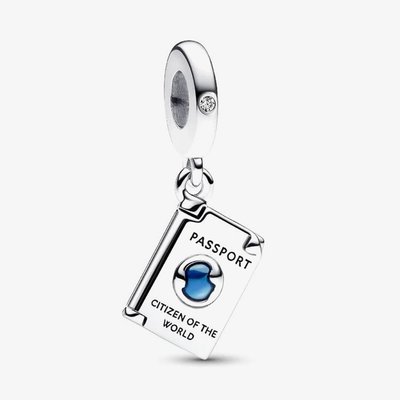 PANDORA Silver Openable Passport Dangle Charm