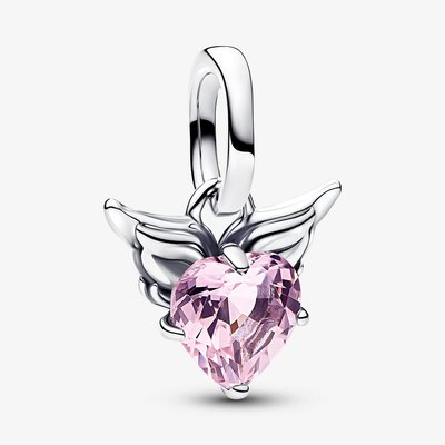 PANDORA ME Winged Pink Heart Mini Dangle Charm