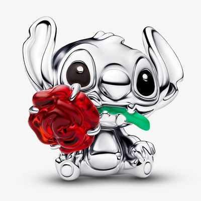 PANDORA Disney Stitch Murano Glass Rose Charm