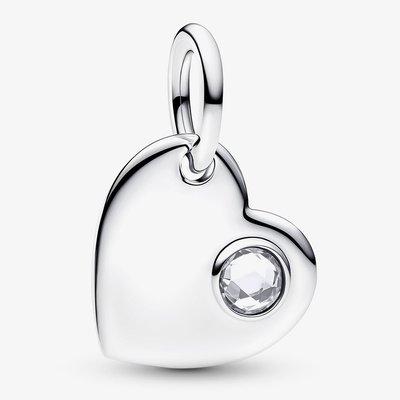 PANDORA April Birthstone Heart Dangle Charm