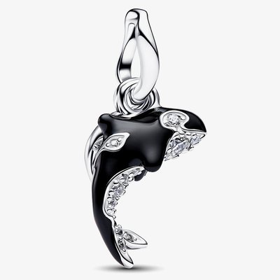 PANDORA Silver & Cubic Zirconia Orca Dangle Charm 794683C01