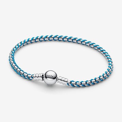 PANDORA Blue Cord Snake Chain Bracelet