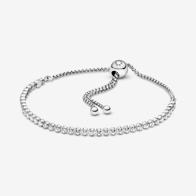 PANDORA Silver Sparkling Slider Tennis Bracelet