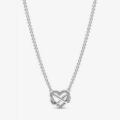 PANDORA Silver Sparkling Infinity Heart Necklace