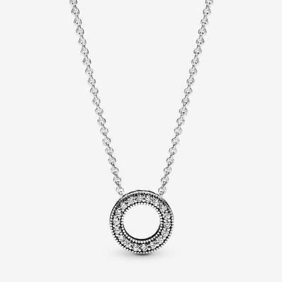 PANDORA Silver Pave Circle Collier Necklace