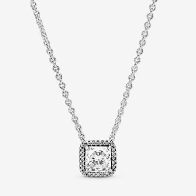 PANDORA Silver Square Halo Necklace