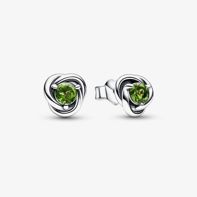 PANDORA August Birthstone Eternity Circle Stud Earrings