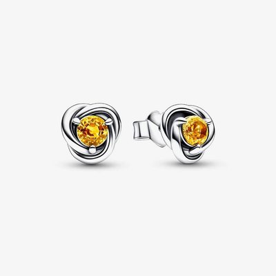 PANDORA November Birthstone Eternity Circle Stud Earrings