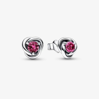 PANDORA October Birthstone Eternity Circle Stud Earrings