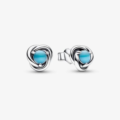 PANDORA December Birthstone Eternity Circle Stud Earrings