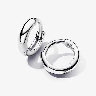 PANDORA Silver Round Huggie Hoop Earrings 293286C00