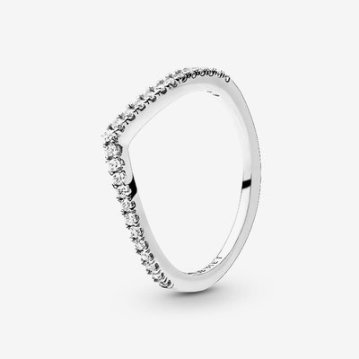 PANDORA Silver Sparkling Wishbone Ring