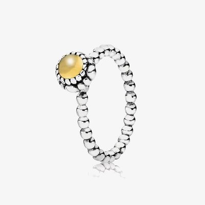 PANDORA Silver November Birthstone Beaded Ring