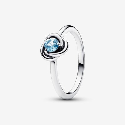 PANDORA Silver March Birthstone Circle Ring