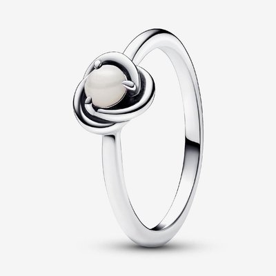 PANDORA Silver June Birthstone Circle Ring