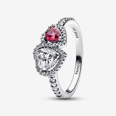 PANDORA Sterling Silver Halo Hearts Ring