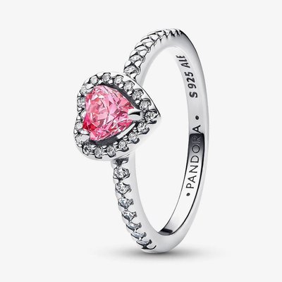 PANDORA Elevated Pink Heart Ring 198421C03-50