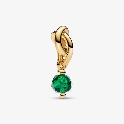 PANDORA 14ct Yellow Gold Plated Green Crystal May Eternity Circle Charm