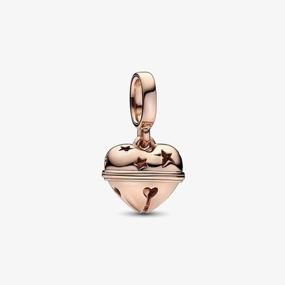 PANDORA 14ct Rose Gold Plated Festive Bell Dangle Charm