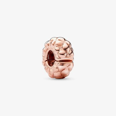 PANDORA 14ct Rose Gold Plated Slim Studded Clip Charm