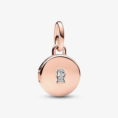 PANDORA 14ct Rose Gold Plated Cubic Zirconia Love Locket Dangle Charm