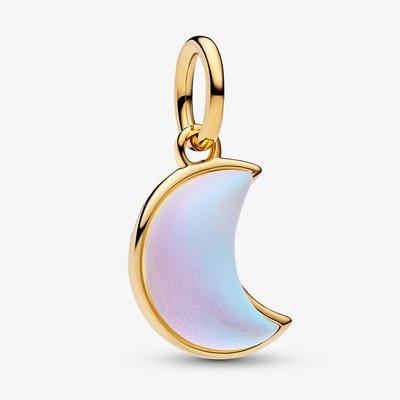 PANDORA 14ct Gold Plated Sparkling Cresent Moon Dangle Charm