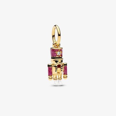 PANDORA 14ct Gold Plated Moveable Nutcracker Dangle Charm