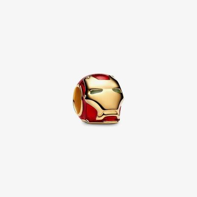PANDORA Marvel 14ct Gold Plated Iron Man Helmet Charm